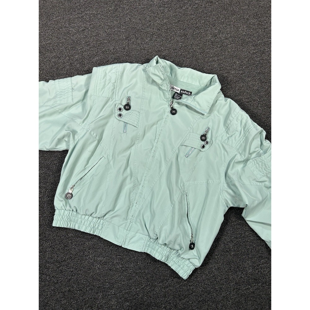 Jamie Sadock Golf Jacket Women's Medium Green‎ Full Zip Utility Pockets L/S